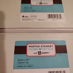 lot of 2 Martha Stewart Home Office with Avery Stack + Fit Shagreen Trays